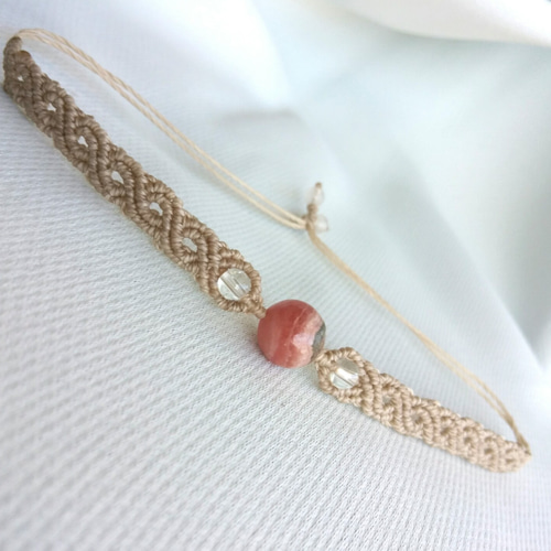 インカローズと水晶 マクラメブレスレット ブレスレット Ki 通販