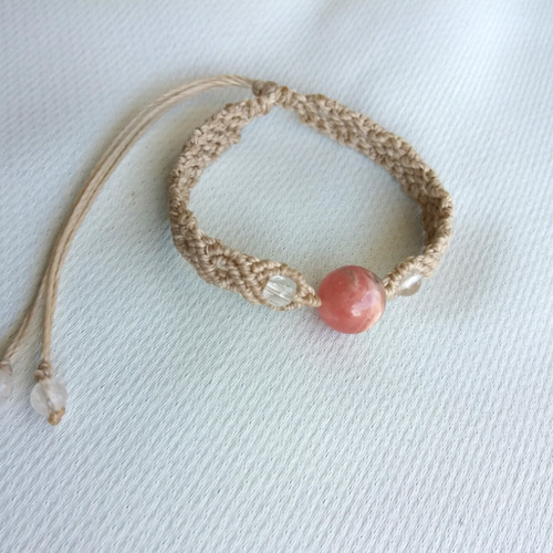 インカローズと水晶 マクラメブレスレット ブレスレット Ki 通販