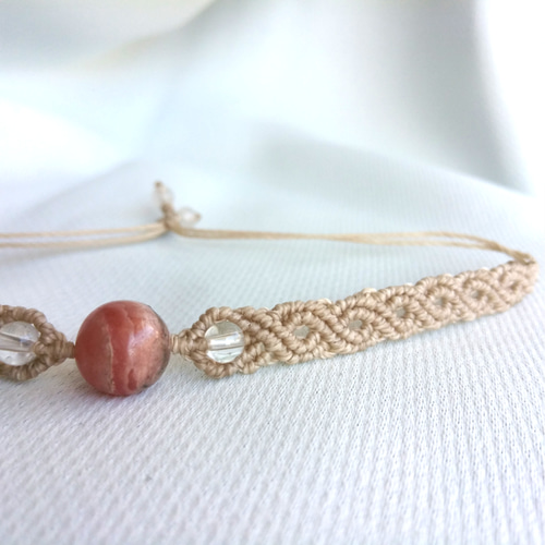 インカローズと水晶 マクラメブレスレット ブレスレット Ki 通販