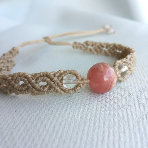 インカローズと水晶 マクラメブレスレット ブレスレット Ki 通販