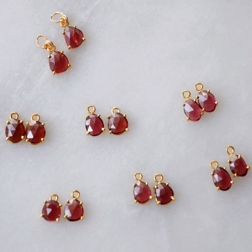 K14GF　ローズカット　ガーネット　ピアスチャーム　GA　チャーム K14GF ローズカット ガーネット ピアスチャーム GA チャーム