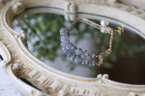 【NO.b287】14kgfブレスレット　ラブラドライト NO.b287】14kgfブレスレット ラブラドライト 14kgf✨️ 人生の転機の