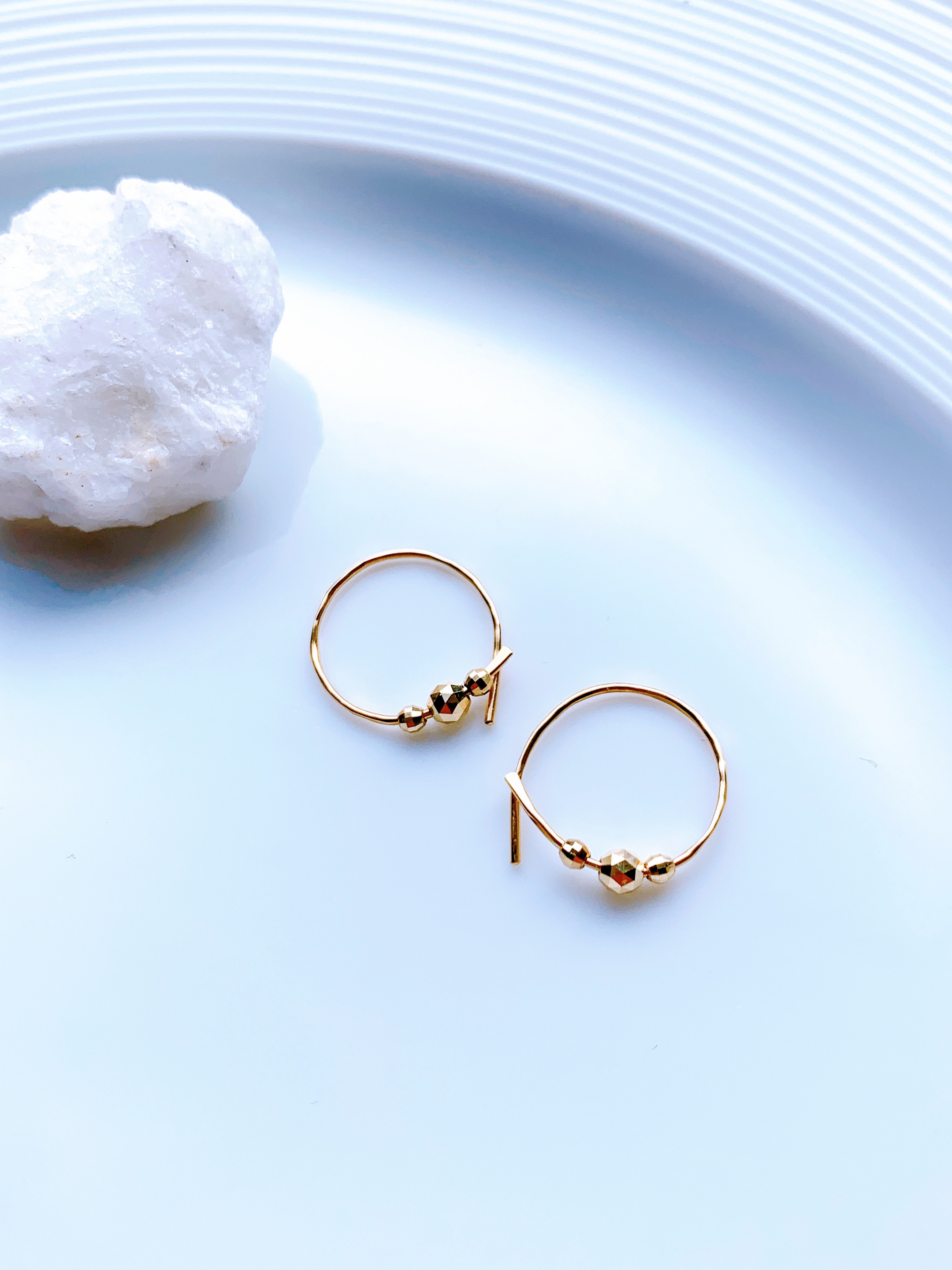 k18&k10  《0.7mm》フック/フープ  ピアス  Jojuly luna Ⅲ