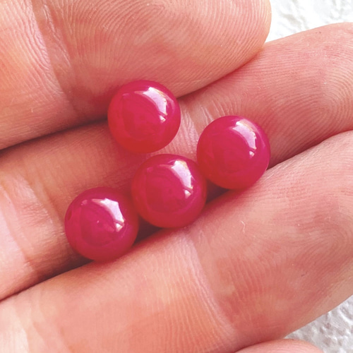 コランダム ルビーカラー ビーズ 8ミリ 4個セット sb1946 天然石 pinky