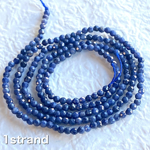 天然サファイア カットビーズ 2ミリ 連 sb1295 天然石 pinky