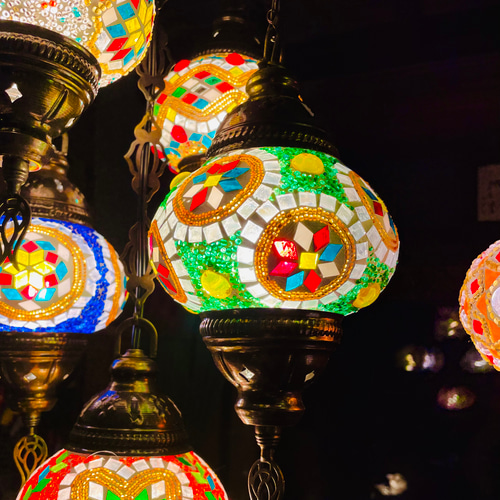 トルコモザイクランプ 5灯シャンデリア（M） シーリングライト