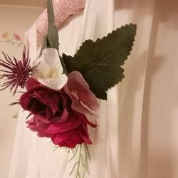 アンティーク調コサージュ赤紫Ａ5　卒業式　入学式　結婚式 4枚目の画像