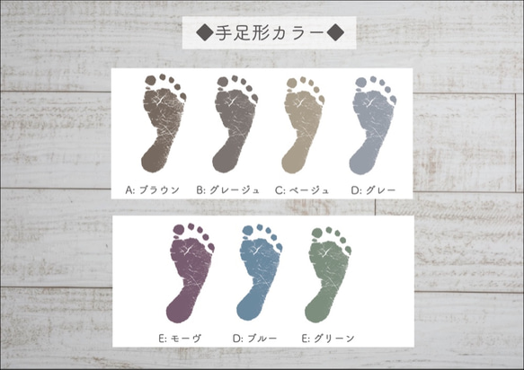 【Line blue】選べるカラーの手形足形入りバースデーポスター 5枚目の画像