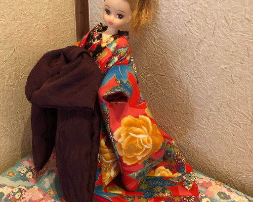 リカちゃんやブライスのお着物のセット リカちゃん アイシードール ブライス 羽織 着物 作り帯 セット