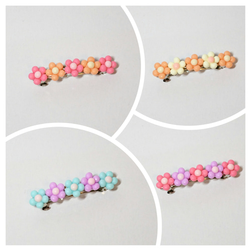 バレッタ 》❇ キュート ❇ 桃のお花カボションのバレッタ バレッタ  