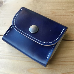 ♪手染め パープル 紫色 名刺入れ！カードケース！牛 革！レザー