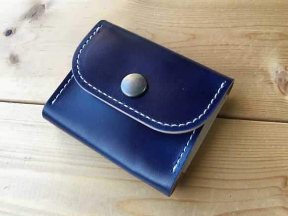 コインケース / ミニウォレット 牛本革 カービング ナチュラル