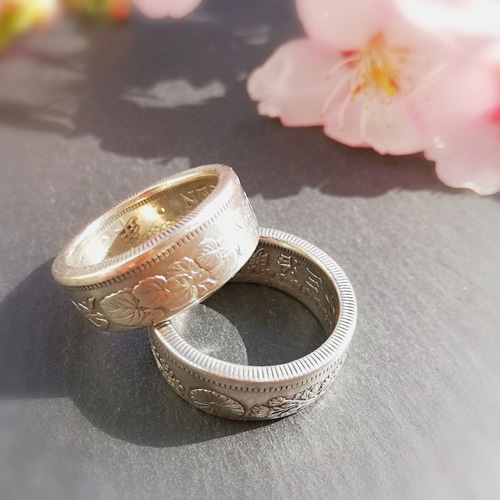 ☆日本の銀貨 明治50銭のコインリング☆ 指輪・リング Utopian