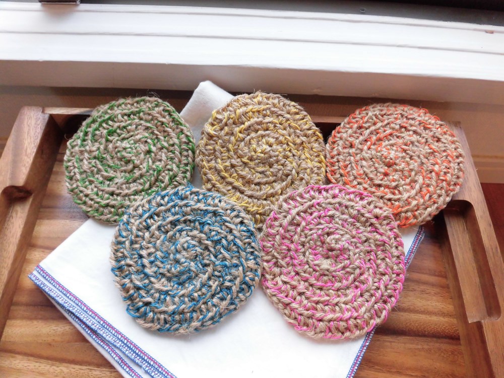 No.19マクラメ編み麻紐コースターset