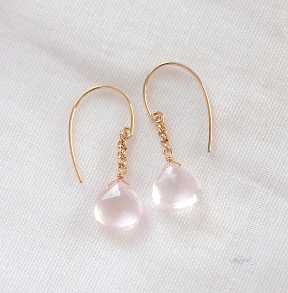 宝石質MIXファセットカットプレシャスオパール k10ロングフックピアス