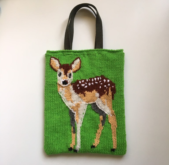 綠色小鹿編織包(接單訂製) 第2張的照片