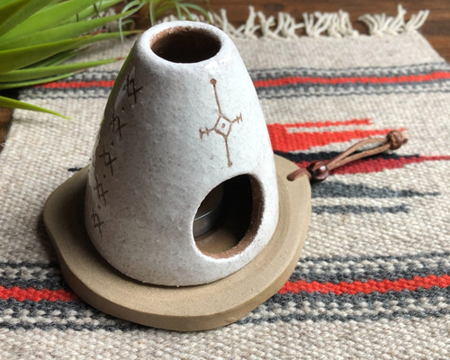 ペルー陶器　民芸品　ヴィンテージ　魚オブジェ　キャンドルホルダー ヴィンテージ お魚モチーフ陶器キャンドルホルダー
