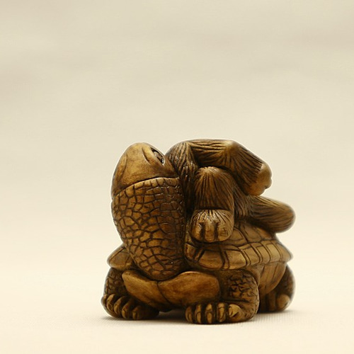 根付 柘植（黄楊・つげ）「 ちょっと ひと休み 」□光斎 その他