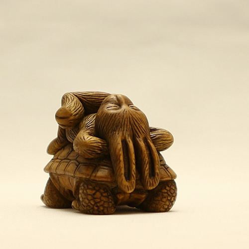 根付 柘植（黄楊・つげ）「 ちょっと ひと休み 」□光斎 その他