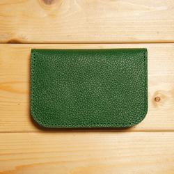 ミニ財布 本革製 カードケース付き小銭入れ グリーン BW3GR 緑 コインケース 牛革 コンパクト財布 BOSSA 6枚目の画像