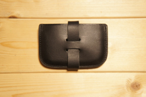 ヌメ革製 カードケース CC3 黒 本革製 カード入れ レザー 日本製 ハンドメイド BOSSA ブラック 6枚目の画像