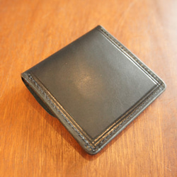 ヌメ革製 シンプル スクエア コインケース ブラック 小銭入れ 財布 本革製 牛革製 BC1 3枚目の画像
