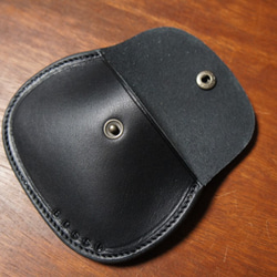 ヌメ革製 シンプル 大きい コインケース ブラック 小銭入れ 財布 本革 牛革 BC5 5枚目の画像