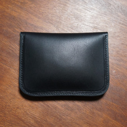 ヌメ革製 シンプル 大きい カード入れ ブラック コインケース 小銭入れ 財布 本革 BC6 2枚目の画像
