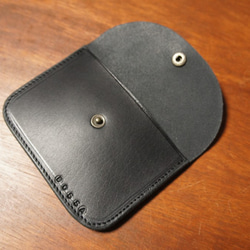 ヌメ革製 シンプル 大きい カード入れ ブラック コインケース 小銭入れ 財布 本革 BC6 3枚目の画像