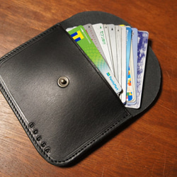 ヌメ革製 シンプル 大きい カード入れ ブラック コインケース 小銭入れ 財布 本革 BC6 4枚目の画像