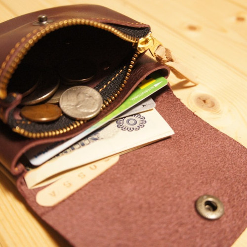 [GO OUT × BROWN BROWN] 財布｜カード・紙幣・小銭収納可 Card coin case -Hand dye- – BrownBrown