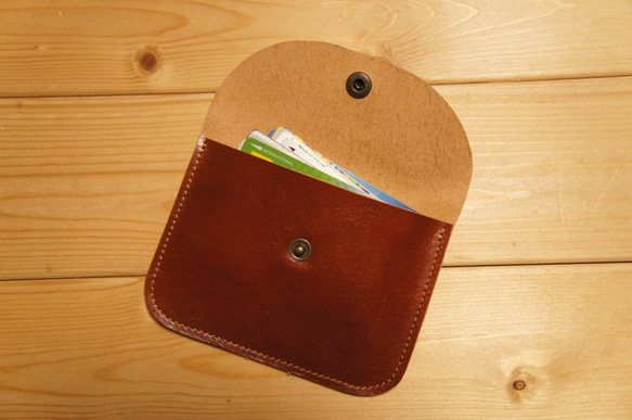 本革製 シンプル 大きい カード入れ 艶やかなブラウン BC6 コインケース 小銭入れ 財布 牛革 3枚目の画像