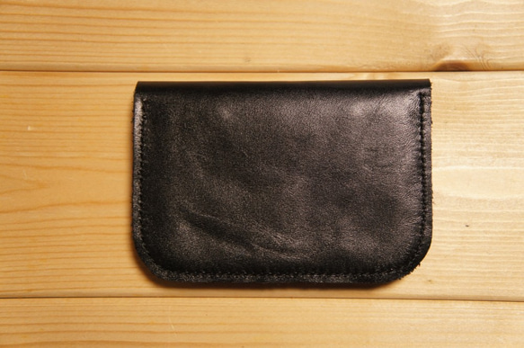 再販 ミニ財布 牛革製 カードケース付き小銭入れ ブラック BW3BK 本革製 黒色 コインケース コンパクト財布 6枚目の画像