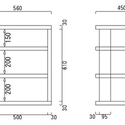 オーディオラック２色タイプ１Ｒ４　収納ラック重量機材用　完成在庫品　高さ670ｍｍ 5枚目の画像