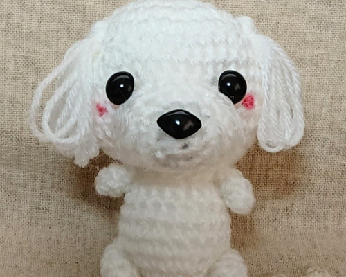 完成しました✨️ 初めてのあみぐるみ🧸です！ お目目のパーツ