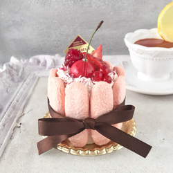 マカロンケーキ小物入れ ピンクミックスベリー フェイクスイーツ