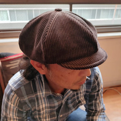 展示品)No5 L ~60cm 6パネルメンズキャスケット 太畝コーデュロイ