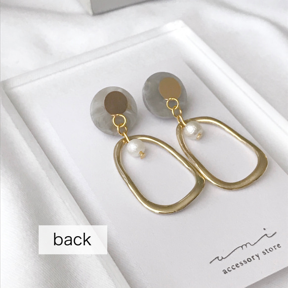 gray × gold foop　pierce / earring 4枚目の画像