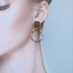 brown  wood × foop  pierce / earring 6枚目の画像
