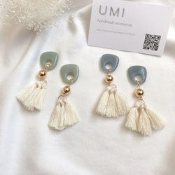 sage green × tassel  pierce / earring 7枚目の画像