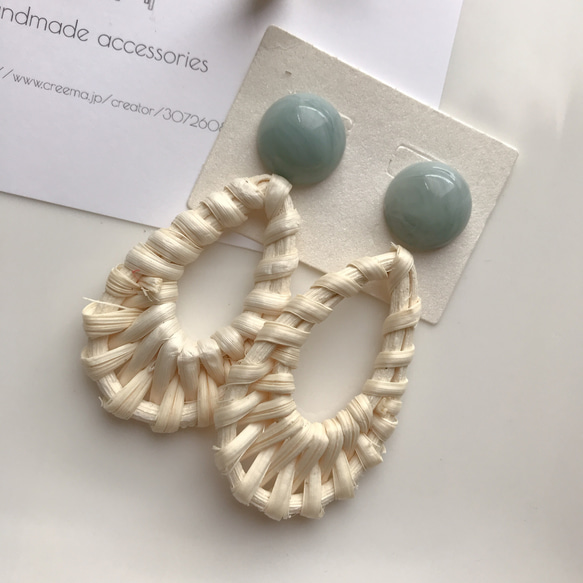 ［6pattern］drop rattan ×  color   pierce / earring 2枚目の画像