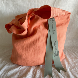 pastel color tote bag(apricot) 2枚目の画像