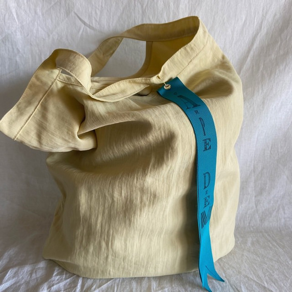 pastel color tote bag(pastel yellow) 6枚目の画像