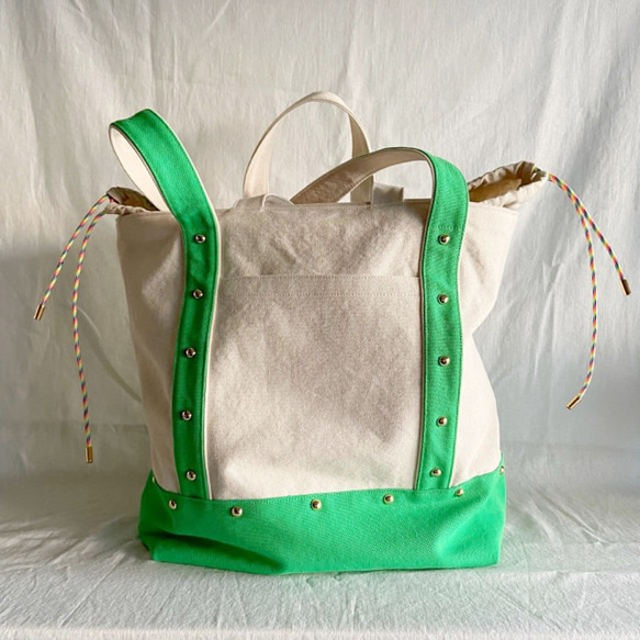 canvas 2way tote bag (green) 4枚目の画像