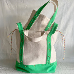 canvas 2way tote bag (green) 2枚目の画像