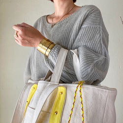 canvas 2way tote bag (lemon) 5枚目の画像