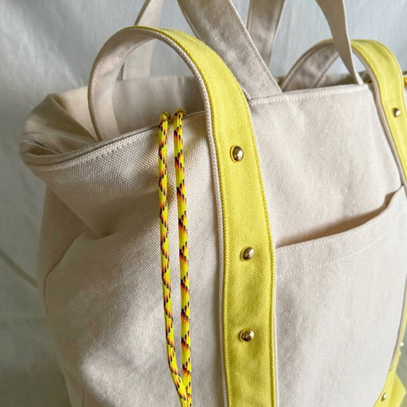 canvas 2way tote bag (lemon) 4枚目の画像
