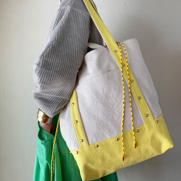 canvas 2way tote bag (lemon) 3枚目の画像