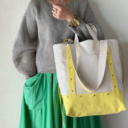 canvas 2way tote bag (lemon) 6枚目の画像