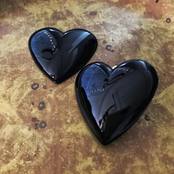 heart cabochon earrings 2枚目の画像